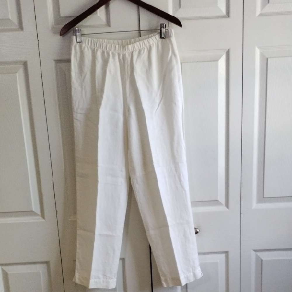 Hot Cotton 100 Linen Pull On The Crop Pants Size Medium Prepping Pull On